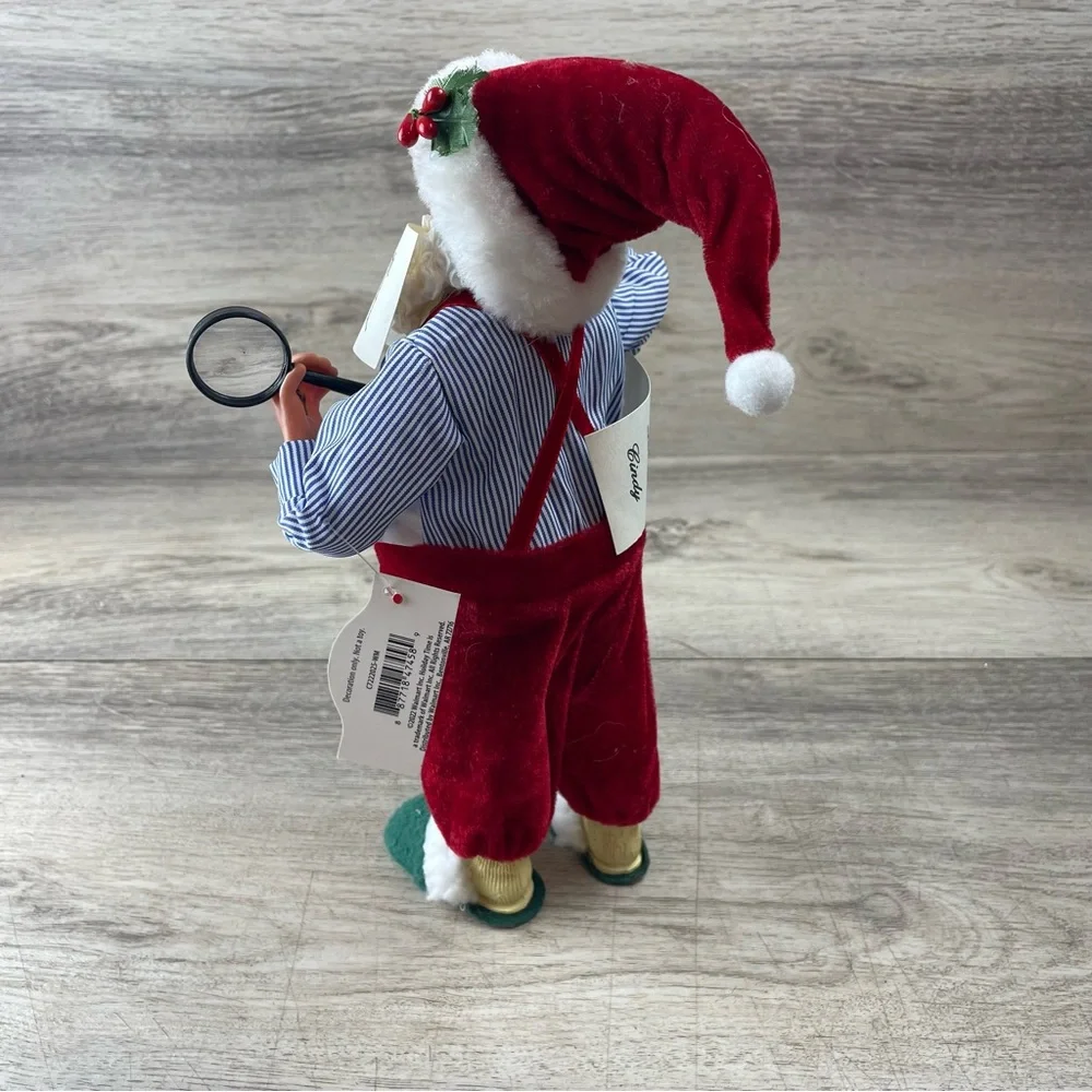 Christmas Decor Santa Claus With List Checking It Twice 10” Holiday Time NWT